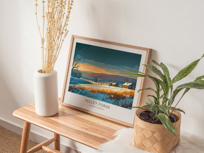 Valley Forge Landscape Matte Border Poster | Pennsylvania Framed or Unframed Travel Art — 20x16 in