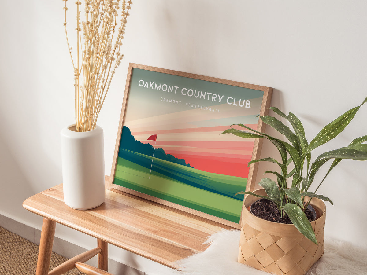Oakmont Country Club Landscape Poster | Oakmont, Pennsylvania Country Club Decor Wall Art — 20x16 in