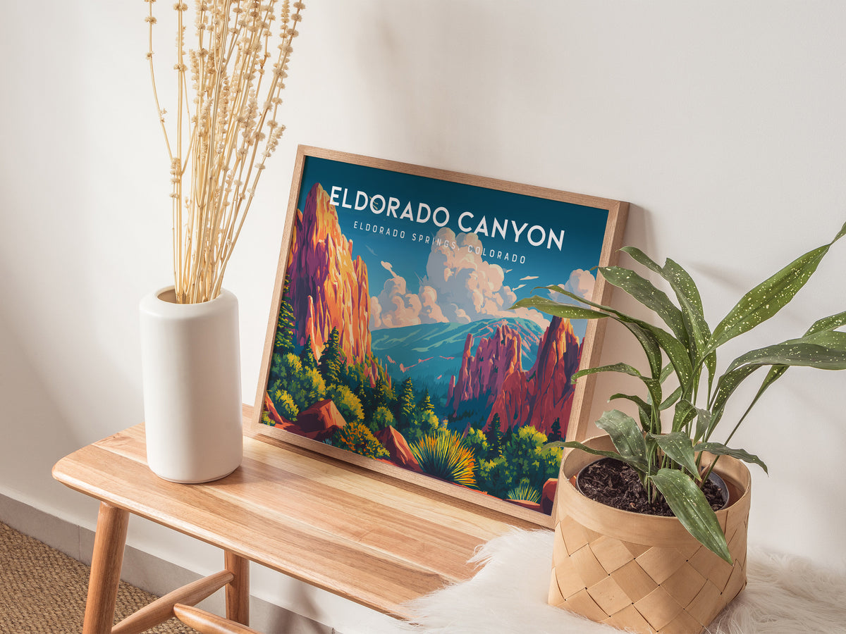 Eldorado Canyon Landscape Poster | Eldorado Springs, Colorado Travel Wall Art — 20x16 in