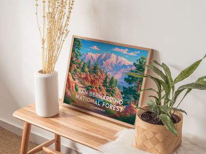 San Bernardino National Forest Landscape Poster | California Travel Wall Art — 20x16 in