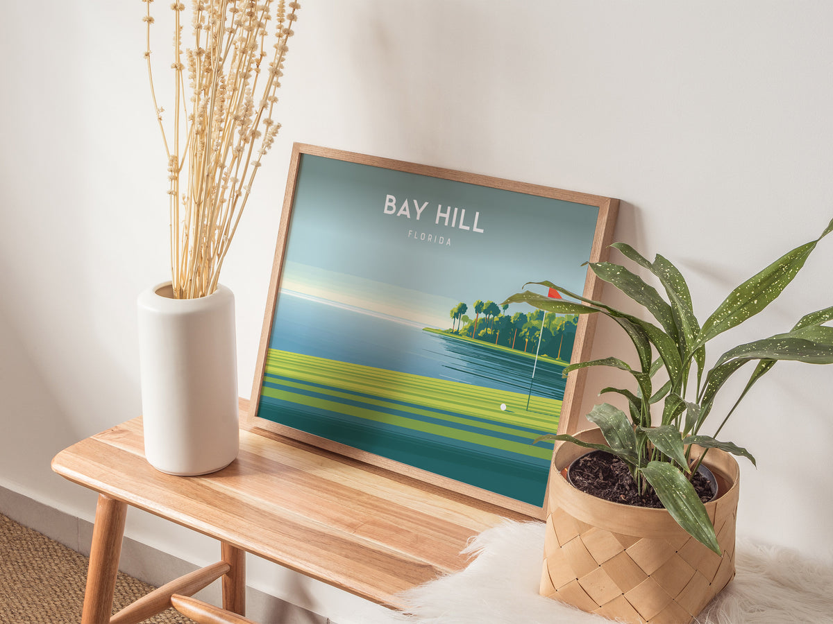 Bay Hill, Florida Landscape Poster | Golf Course Print & Golfer Gift Wall Art — 20x16 in