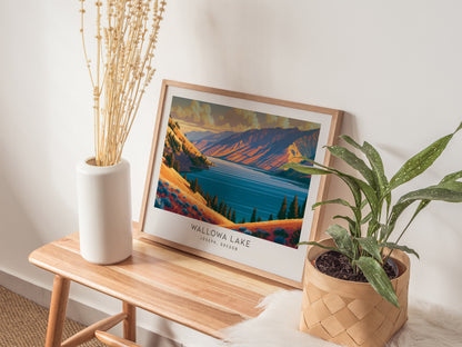 Wallowa Lake Landscape Matte Border Poster | Joseph, Oregon Framed or Unframed Destination Print — 20x16 in