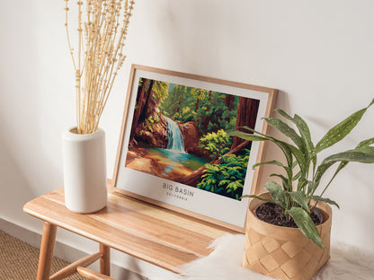 Big Basin Landscape Matte Border Poster | California Destination Print Framed or Unframed — 20x16 in