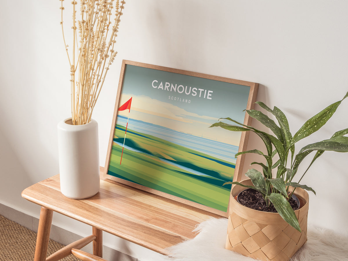 Carnoustie Landscape Poster | Scotland Golf Wall Art Framed or Unframed — 20x16 in