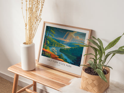 Salt Fork State Park Landscape Matte Border Poster | Ohio Vacation Wall Art — 20x16 in