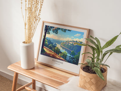 Richmond Landscape Matte Border Poster | Virginia Travel Wall Art — 20x16 in