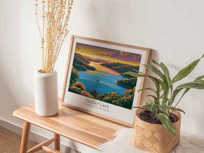 DeGray Lake Landscape Matte Border Poster | Arkadelphia, Arkansas Travel Gift — 20x16 in