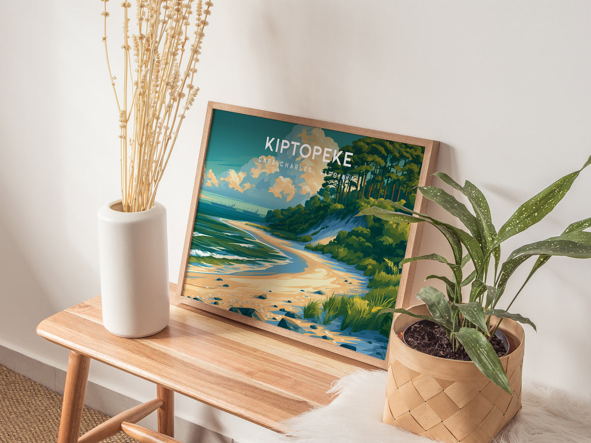 Kiptopeke Landscape Poster | Cape Charles, Virginia Vacation Wall Art — 20x16 in