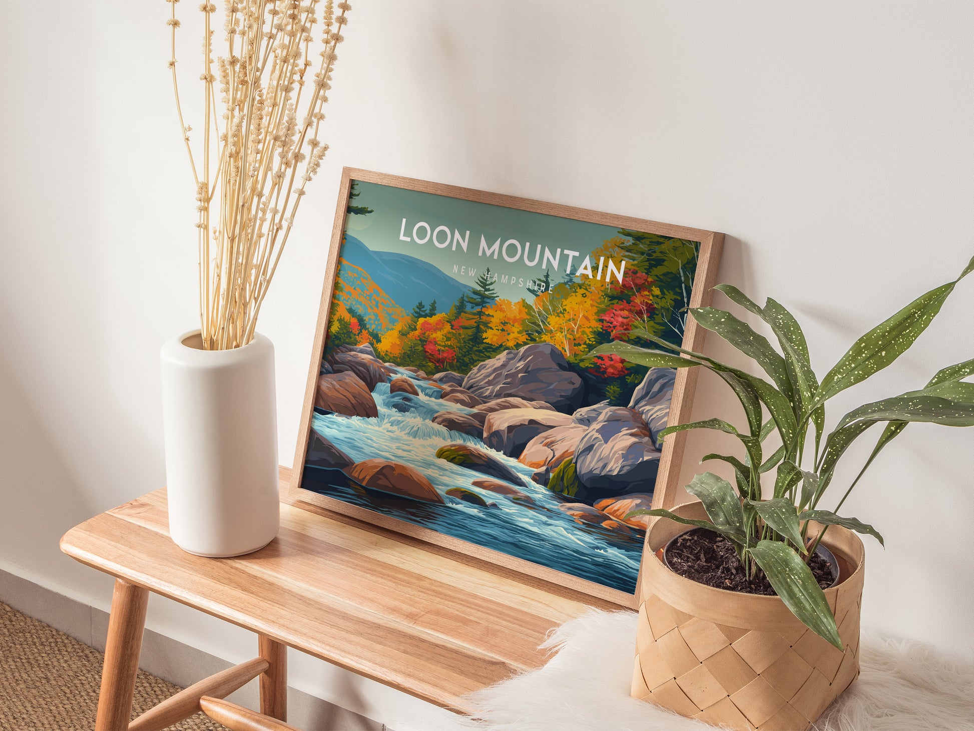 Loon Mountain Landscape Poster | New Hampshire Framed or Unframed Wall Art — 20x16 in