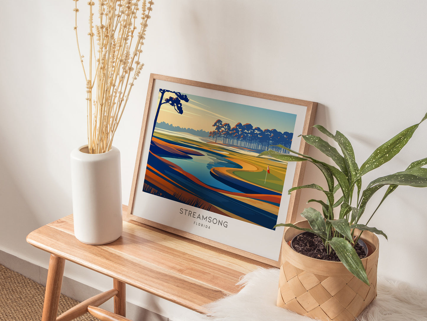 Streamsong Landscape Matte Border Poster | Florida Travel Wall Art — 20x16 in