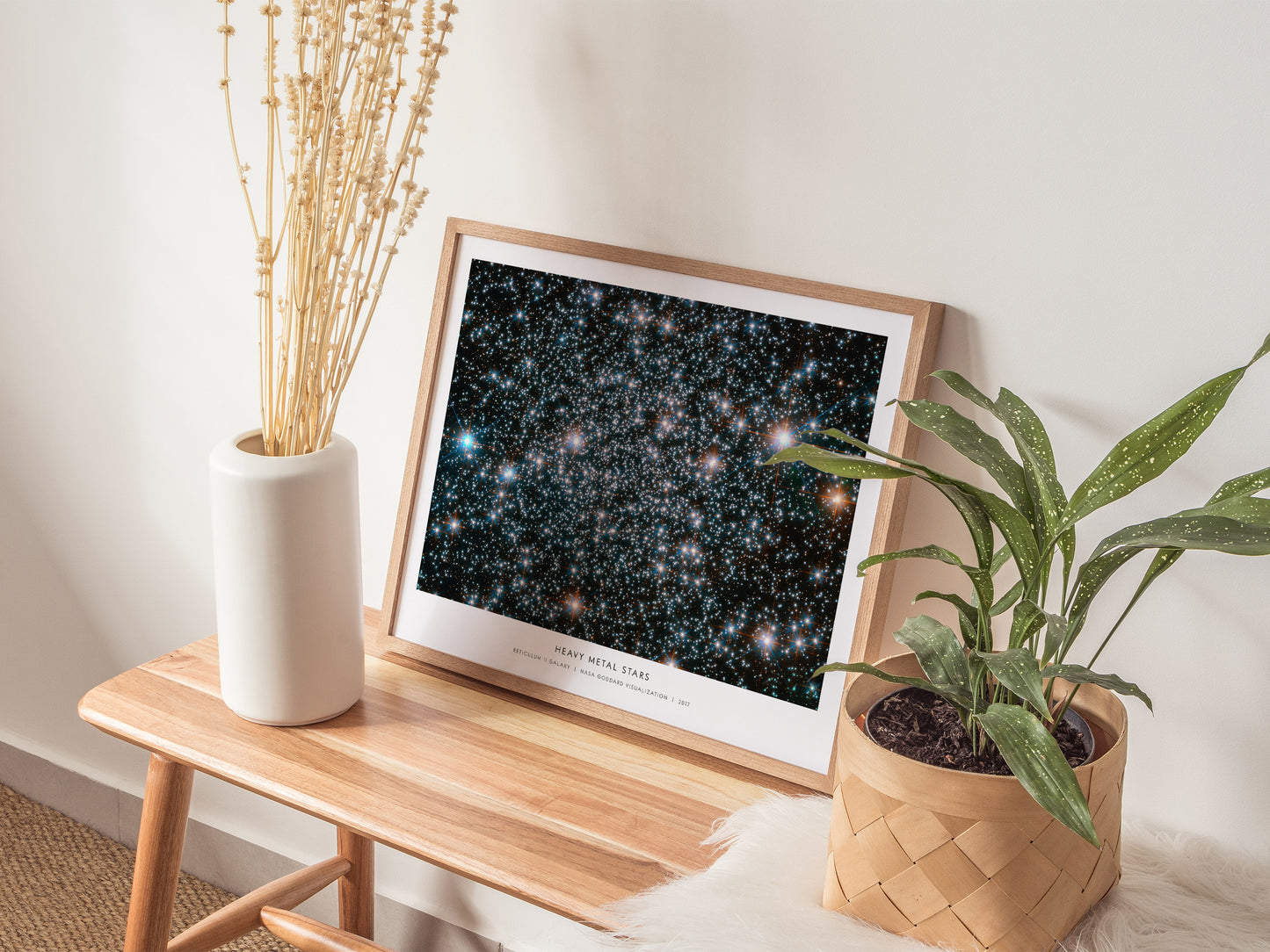 Heavy Metal Stars Landscape Poster | Reticulum II Galaxy NASA Astronomy Print Space Photography Wall Art — 20x16 in