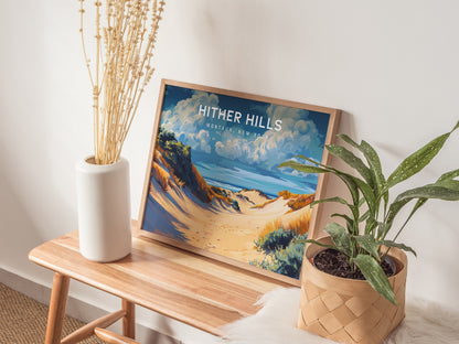 Hither Hills Landscape Poster | Montauk, New York Destination Print Beach House Decor — 20x16 in