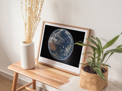 Hello, World Landscape Poster | NASA Artemis II Space Photography Wall Art — 20x16 in