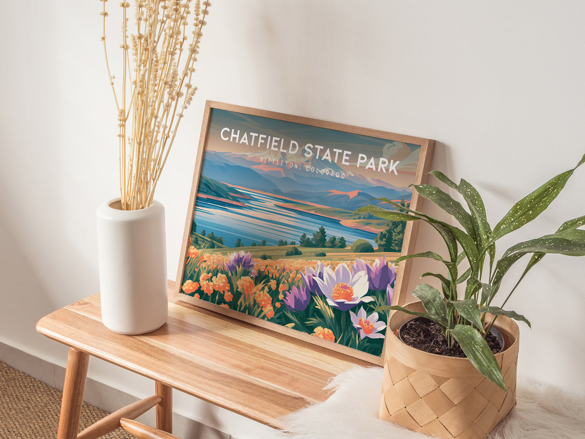 Chatfield State Park Landscape Poster | Littleton, Colorado Vacation Wall Art — 20x16 in
