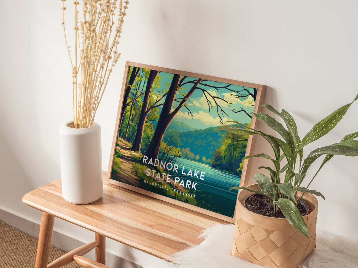 Radnor Lake State Park Landscape Poster | Nashville, Tennessee Vacation Wall Art — 20x16 in