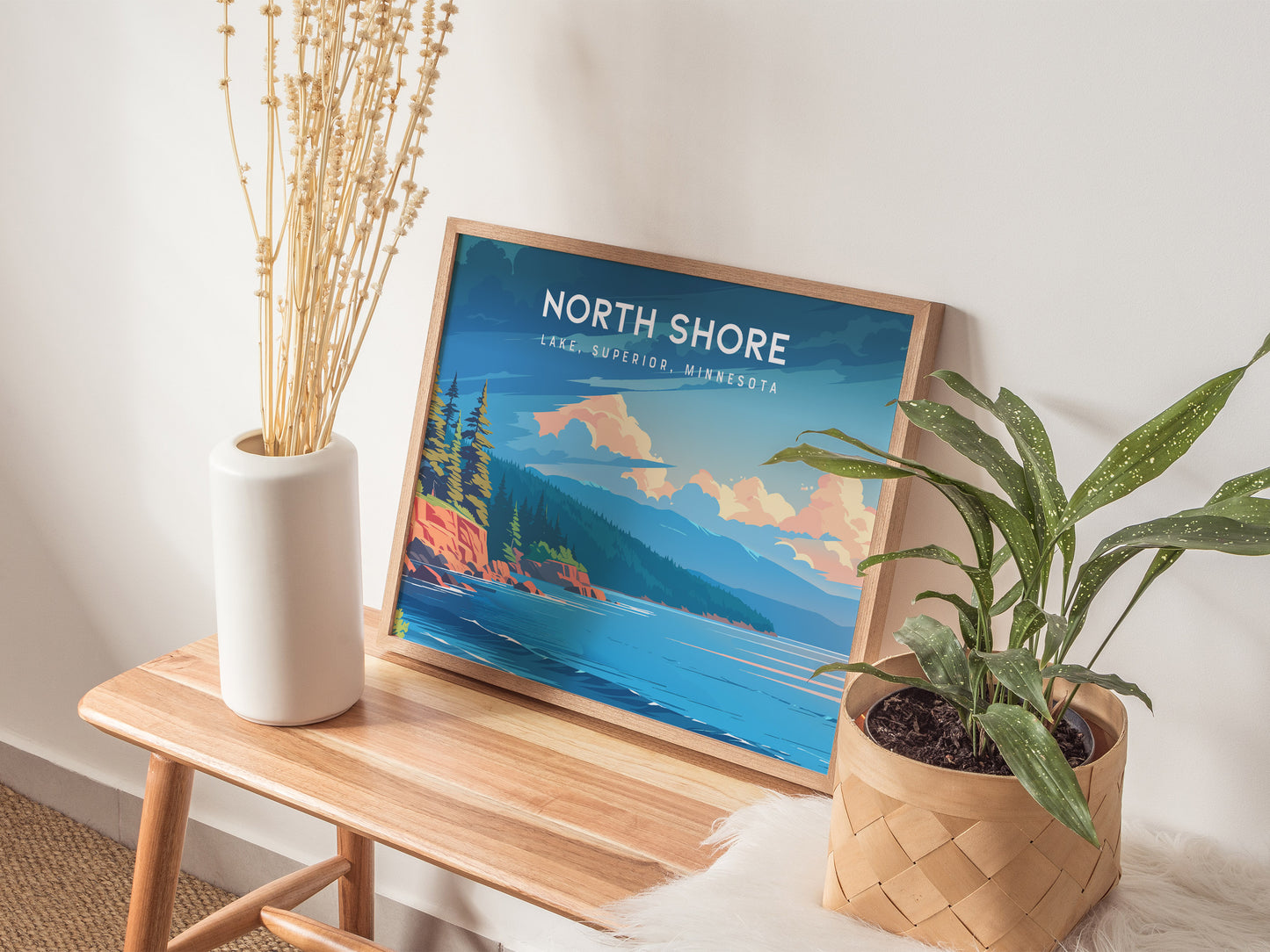North Shore, Lake Superior, Minnesota Landscape Poster | Lake, Superior, Minnesota | Destination Print & Coastal Beach Decor