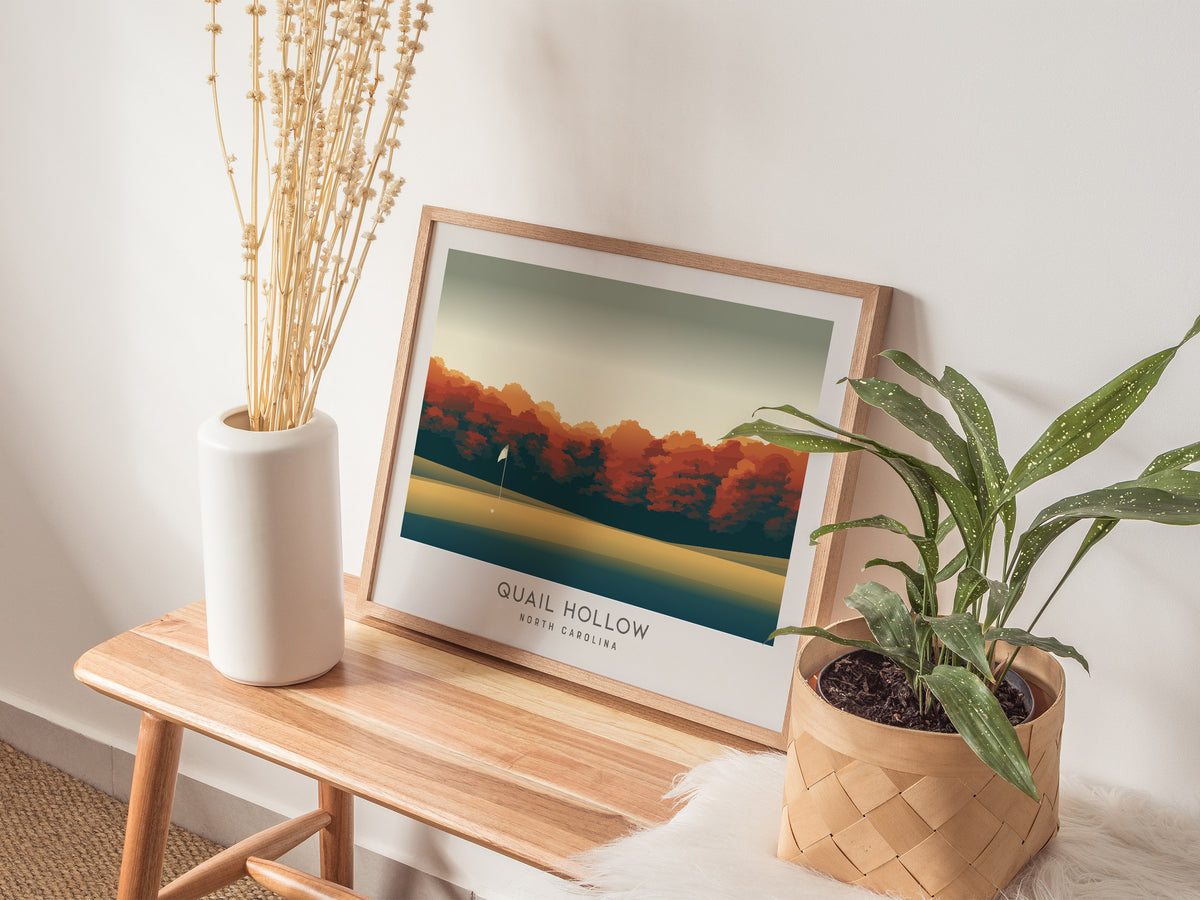 Quail Hollow Landscape Matte Border Poster | North Carolina Travel Wall Art — 20x16 in