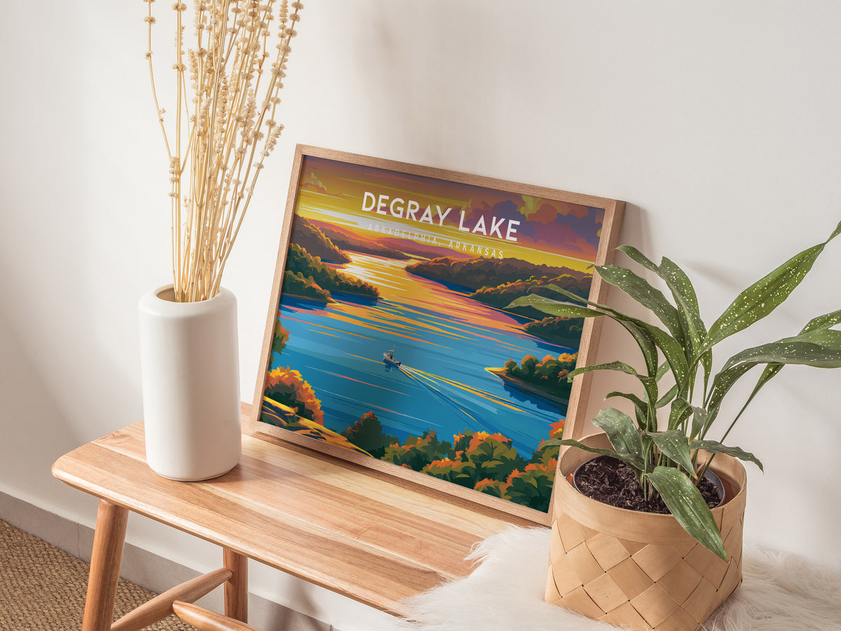 DeGray Lake Landscape Poster | Arkadelphia, Arkansas Vacation Wall Art — 20x16 in
