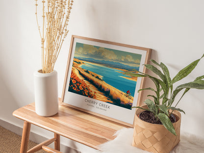 Cherry Creek Landscape Matte Border Poster | Aurora, Colorado Travel Wall Art — 20x16 in