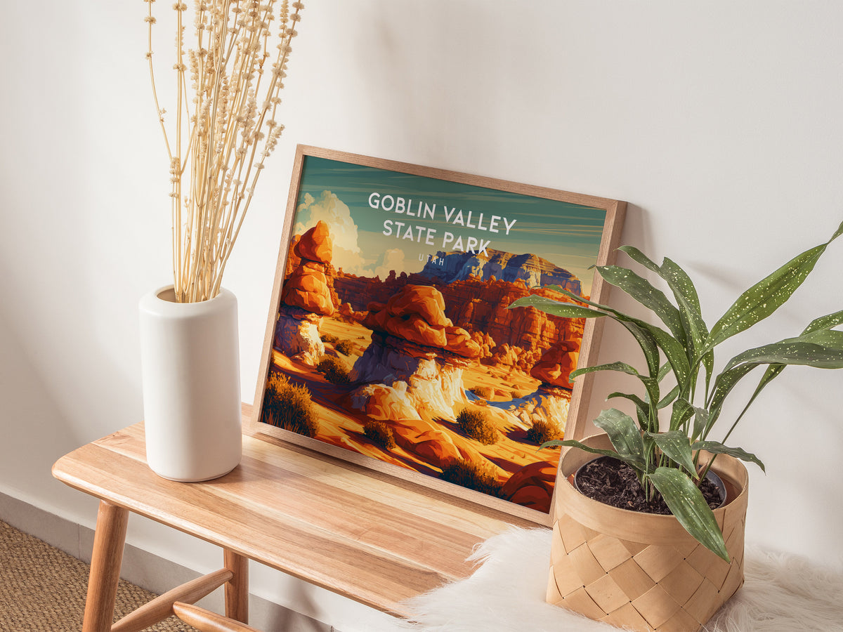 Goblin Valley State Park, Utah Landscape Poster | Vacation Wall Art — 20x16 in