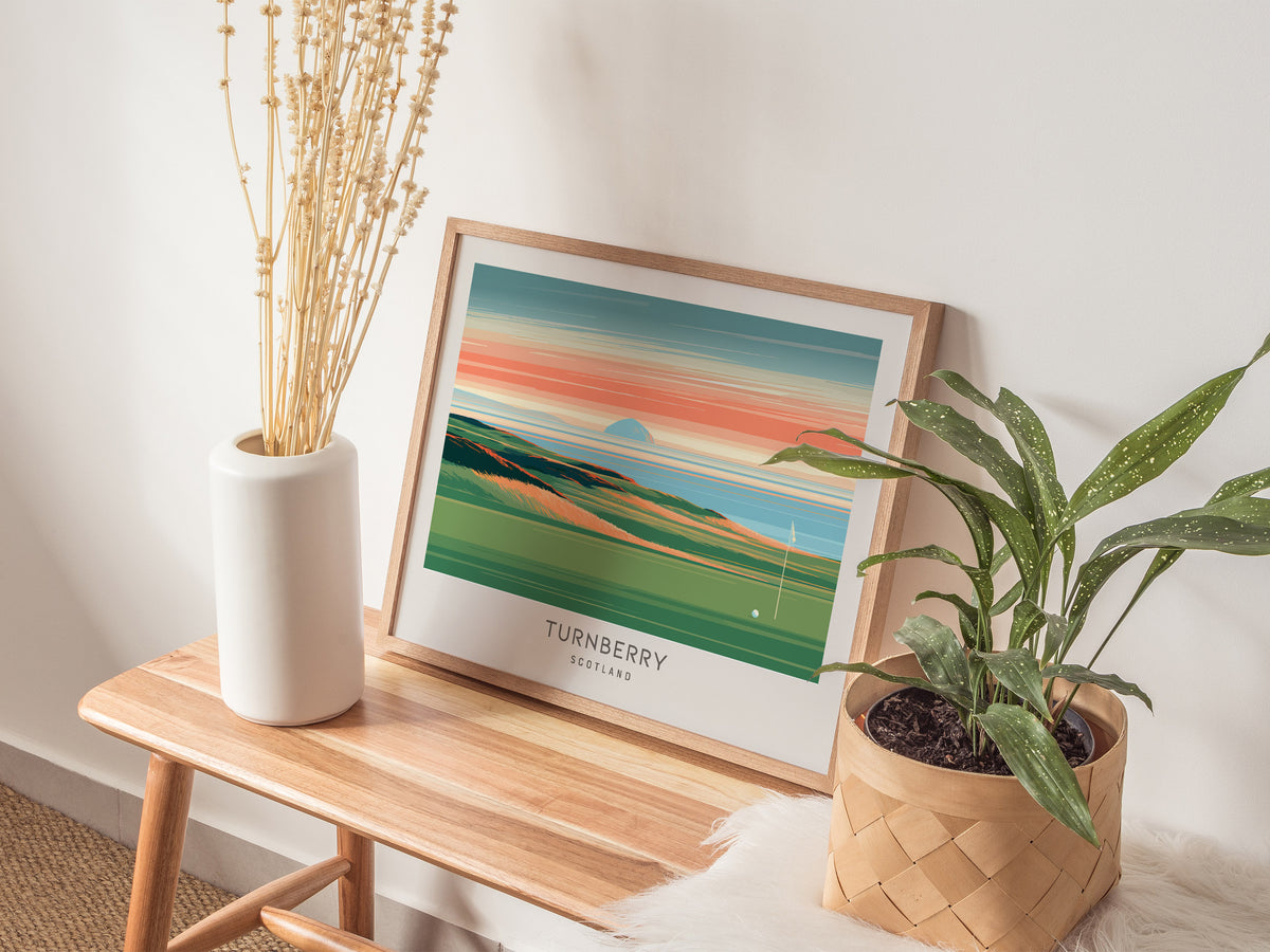 Turnberry Landscape Matte Border Poster | Scotland Golf Course Print & Country Club Decor — 20x16 in