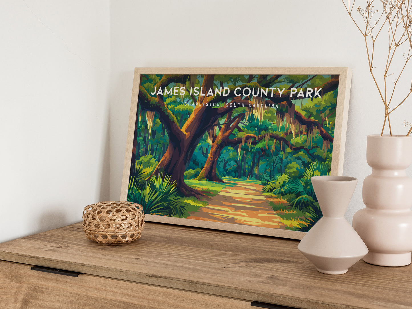 James Island County Park Landscape Poster | Charleston, South Carolina Destination Print Wall Art — 12x18 in