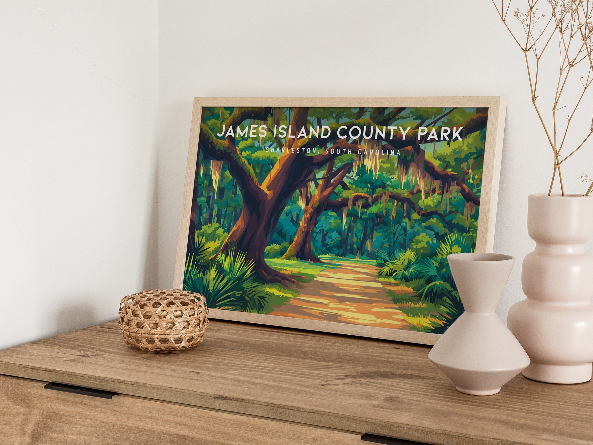 James Island County Park Landscape Poster | Charleston, South Carolina Destination Print Wall Art — 12x18 in