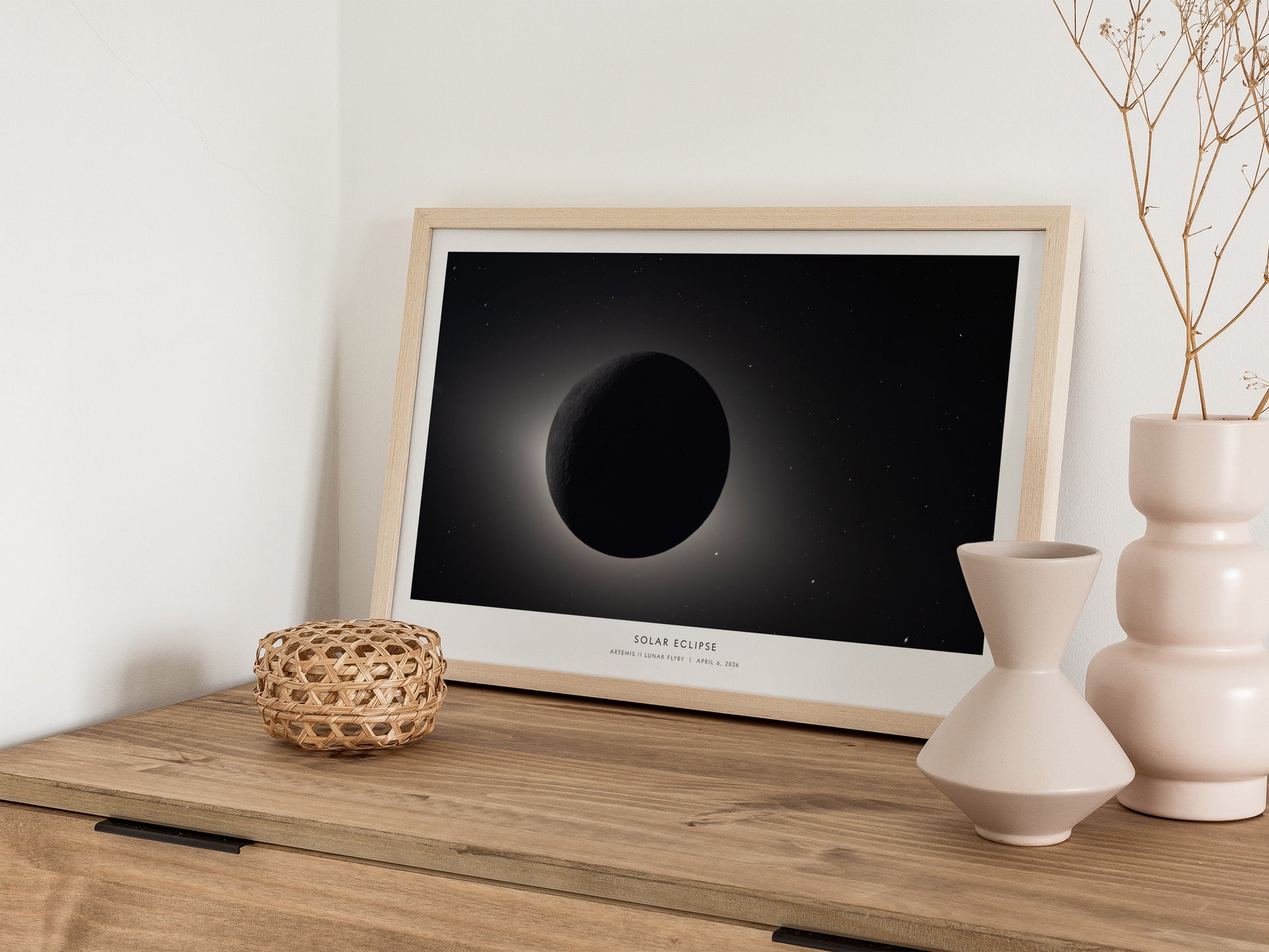 Solar Eclipse Poster | Landscape Artemis II Lunar Flyby NASA Astronomy Print Space Photography — 12x18 in