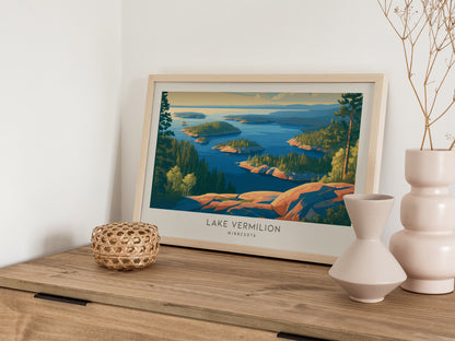 Lake Vermilion Landscape Matte Border Poster | Travel Wall Art — 12x18 in