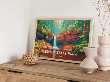 DeSoto State Park Landscape Poster | Alabama Vacation Wall Art — 12x18 in