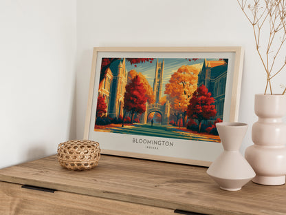 Bloomington Landscape Matte Border Poster | Indiana Travel Wall Art — 12x18 in