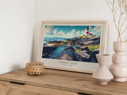 Quoddy Head Landscape Matte Border Poster | Lubec, Maine Destination Print — 12x18 in
