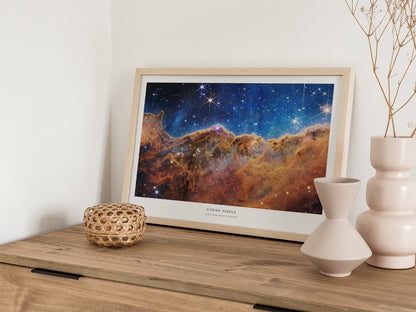 Carina Nebula Landscape Poster | NASA Space Photography Wall Art — 12x18 in