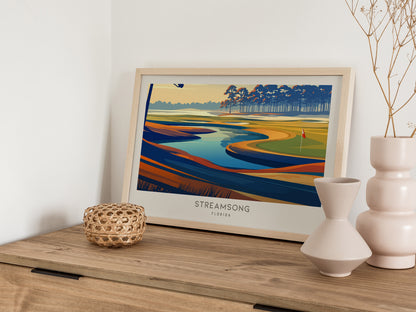 Streamsong Landscape Matte Border Poster | Florida Travel Wall Art — 12x18 in