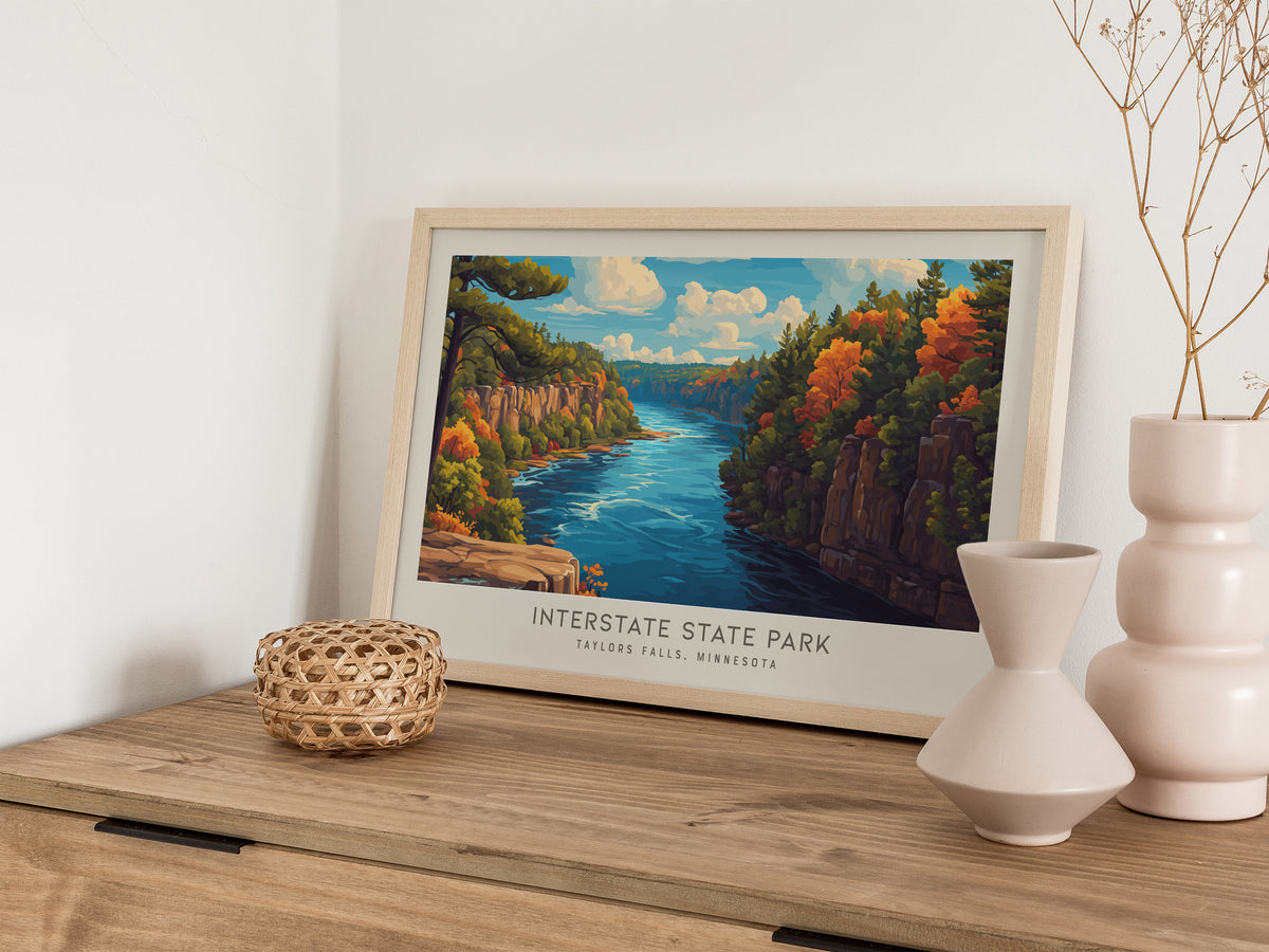 Interstate State Park Landscape Matte Border Poster | Taylors Falls, Minnesota Destination Print — 12x18 in