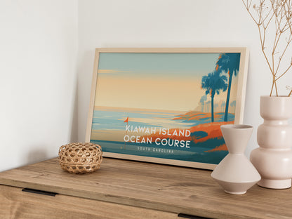Kiawah Island Ocean Course Landscape Poster | South Carolina Golf Wall Art & Framed or Unframed — 12x18 in