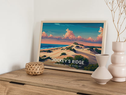 Jockey's Ridge Landscape Poster | Nags Head, North Carolina Destination Print Beach House Decor — 12x18 in