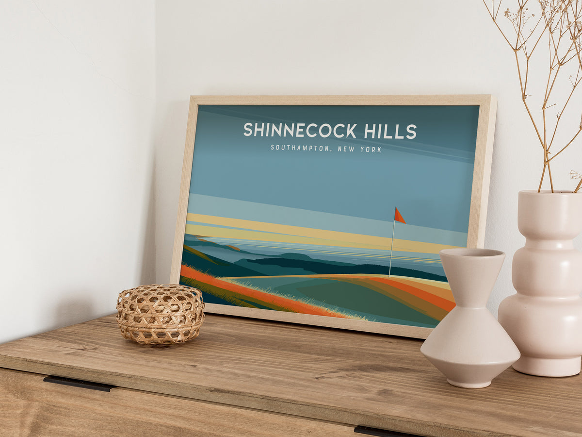 Shinnecock Hills Landscape Poster | Southampton, New York Golfer Gift & Links Poster Wall Art — 12x18 in