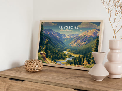 Keystone Landscape Poster | Colorado Travel Wall Art — 12x18 in