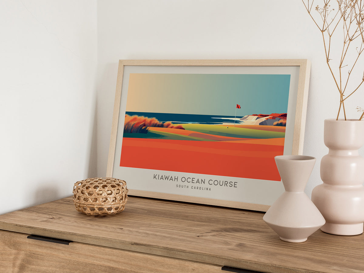 Kiawah Ocean Course Landscape Matte Border Poster | South Carolina Golf Course Print & Country Club Decor — 12x18 in