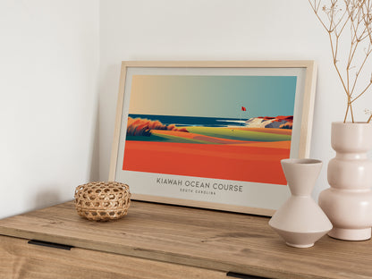 Kiawah Ocean Course Landscape Matte Border Poster | South Carolina Golf Course Print & Country Club Decor — 12x18 in