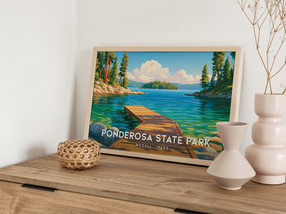 Ponderosa State Park Landscape Poster | McCall, Idaho Vacation Wall Art — 12x18 in
