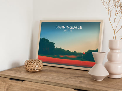 Sunningdale, England Landscape Poster | Golf Wall Art & Framed or Unframed Links Poster — 12x18 in