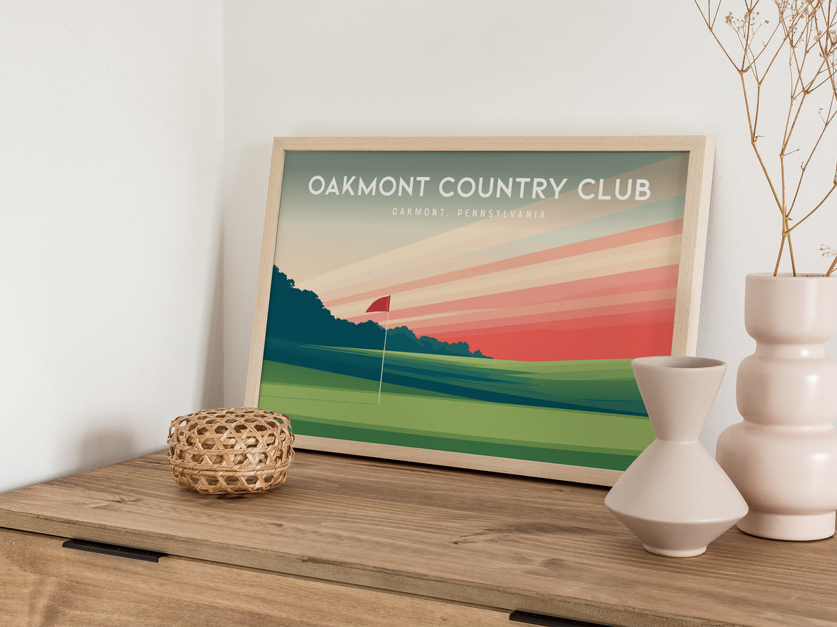 Oakmont Country Club Landscape Poster | Oakmont, Pennsylvania Country Club Decor Wall Art — 12x18 in