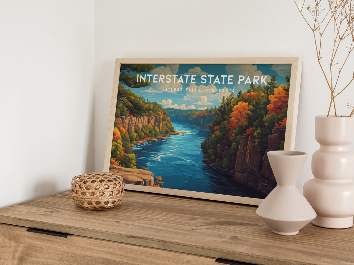 Interstate State Park Landscape Poster | Taylors Falls, Minnesota Travel Wall Art — 12x18 in