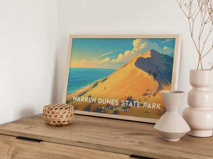 Warren Dunes State Park Landscape Poster | Sawyer, Michigan Travel Wall Art — 12x18 in