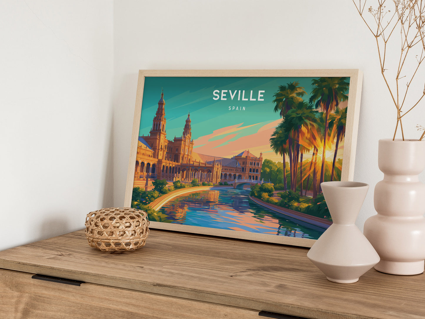 Seville, Spain Landscape Poster | Andalusian Splendor Vacation Wall Art — 12x18 in