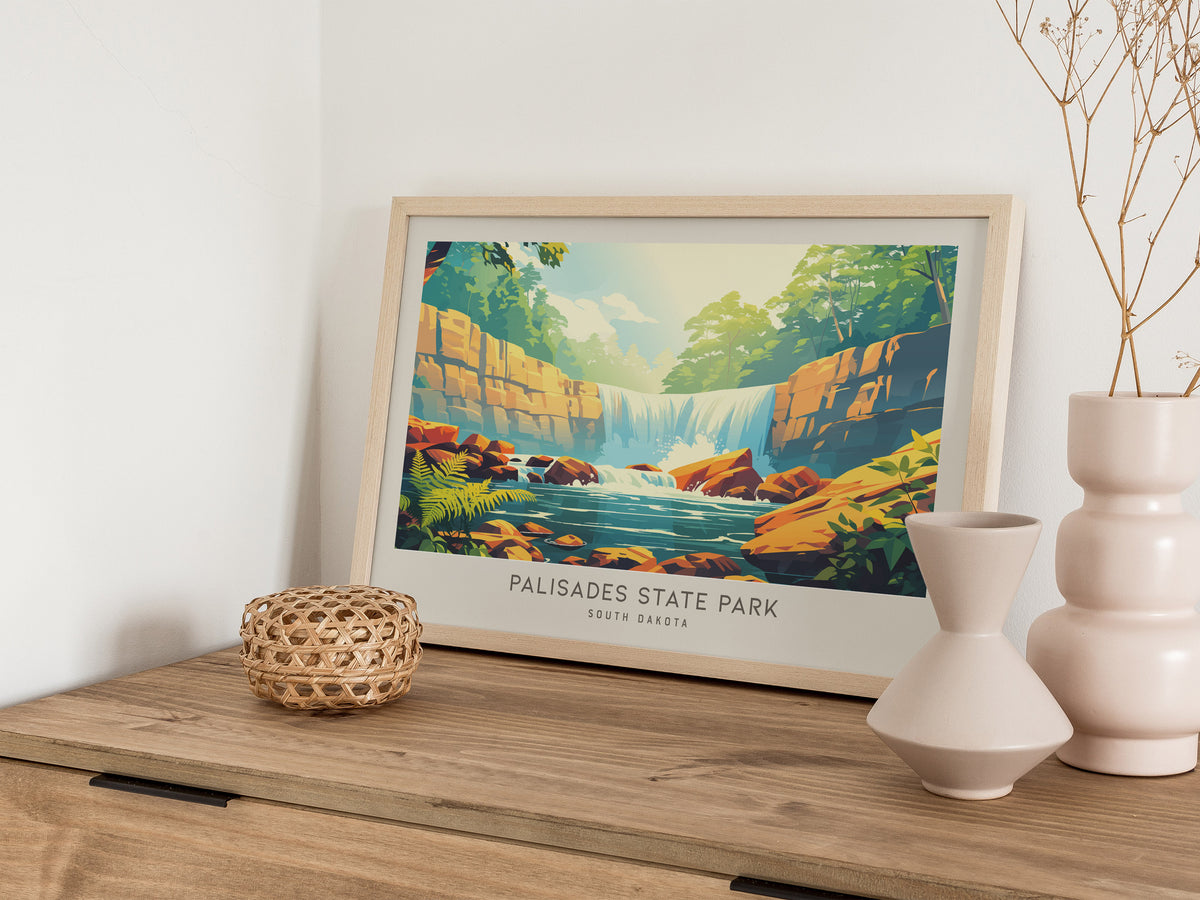Palisades State Park Landscape Matte Border Poster | South Dakota Framed or Unframed Travel Wall Art — 12x18 in