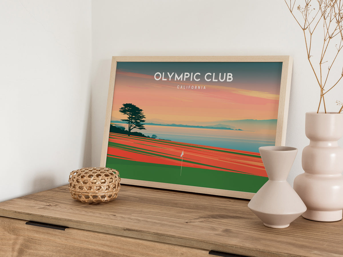 Olympic Club Landscape Poster | California Country Club Decor & Golf Wall Art — 12x18 in