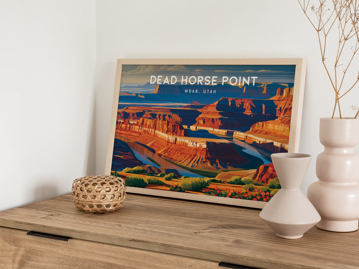 Dead Horse Point Landscape Poster | Moab, Utah Framed or Unframed Vacation Wall Art — 12x18 in